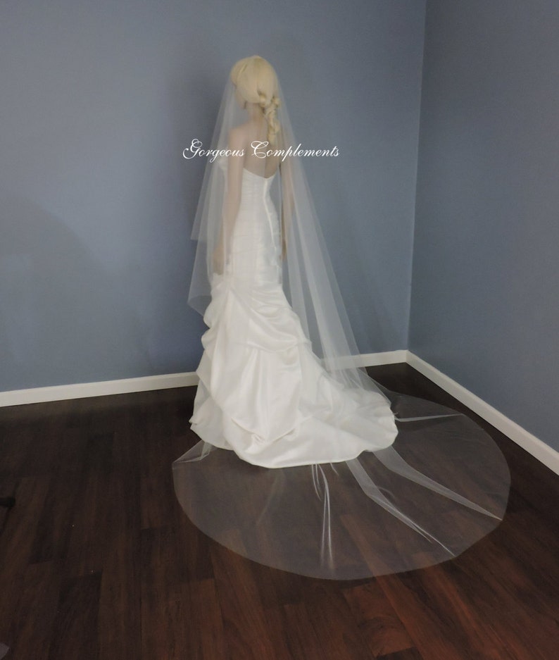 Wedding Veil Gorgeous Chapel Drop Cut Edge, Bridal Veil 36/90CE image 4