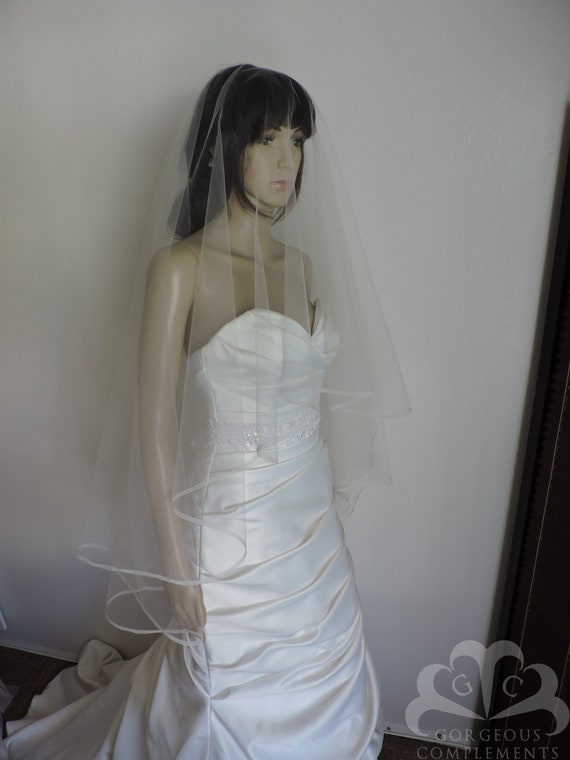 Wedding Veil Drop Bridal Veil Organza Edge, Bridal Veil