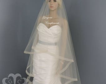 1" Horsehair Trim, Wedding Drop Veil,Bridal Veil, Illusion Tulle