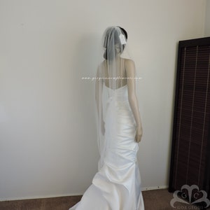 Sheer Wedding Veil Sheer Fingertip Petal Cut Pencil Edge, Bridal Veil 45X45PE