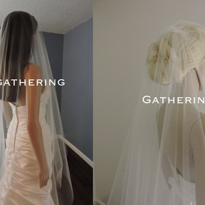 Gorgeous ROYAL 200 Drop Veil Cut Edge Wedding Veil, Bridal Veil, Dramatic Veil image 5