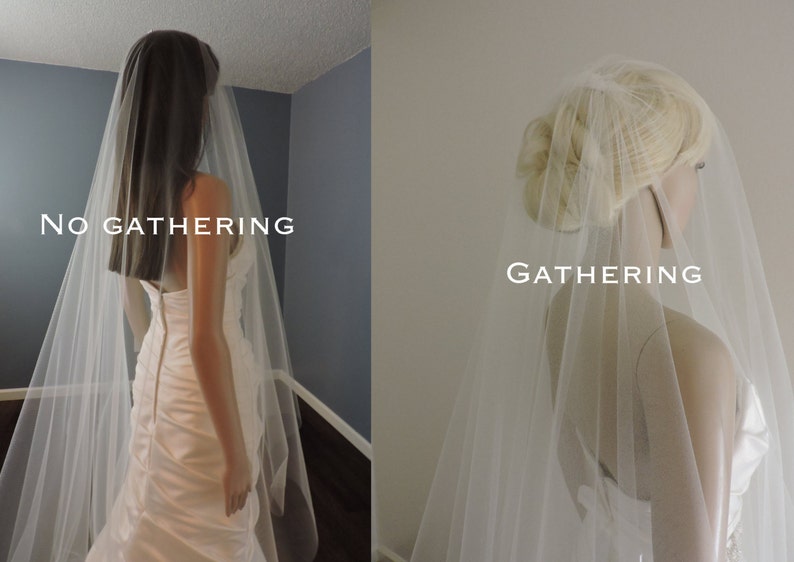 Gorgeous ROYAL 200 Drop Veil Cut Edge Wedding Veil, Bridal Veil, Dramatic Veil image 5