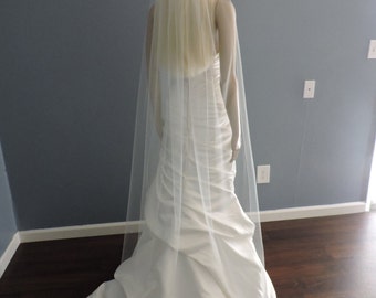 Floor Length Sheer Wedding Veil with Cut Edge, Bridal Veil ST7050CE