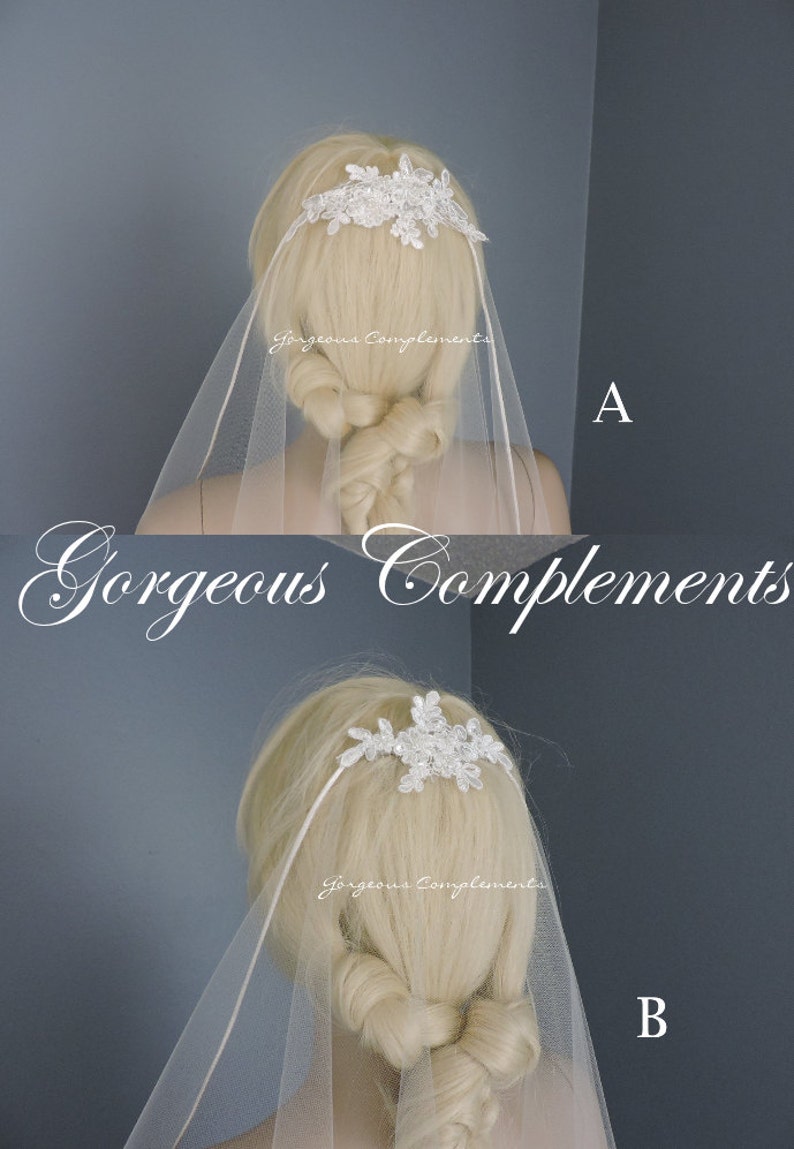Sweetness Single Tier Satin Rattail Edge Wedding Veil Cascade 33 Waist Length, Bridal Veil imagem 6