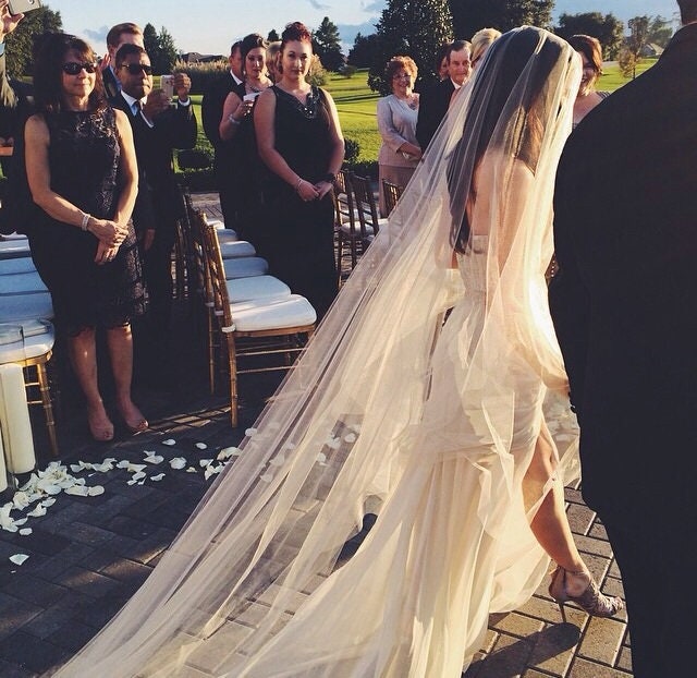 Gorgeous Cathedral 200" Drop Veil Cut Edge Wedding Veil, Bridal …