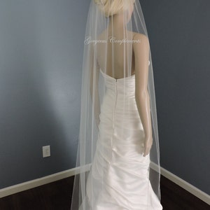 Sheer Wedding Veil with Pencil Edge, Bridal Veil ST55PE