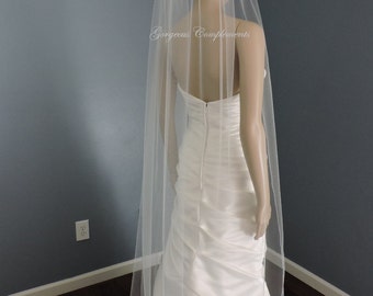 Sheer Wedding Veil with Pencil Edge, Bridal Veil ST55PE