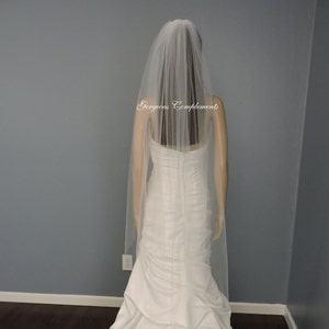 Waltz Wedding Veil Single Tier Medium Fullness Classic and Elegant Cut Edge, Bridal Veil CE55X70 image 3