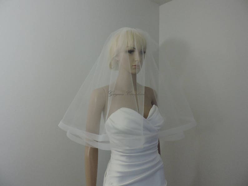 1 Horsehair Trim, Wedding Drop Veil,Bridal Veil, Illusion Tulle image 7