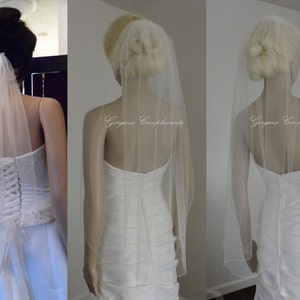 Floor Wedding Veil 1 Tier Medium Fullness Classic Bridal Veil CUT EDGE CE70X90 image 5