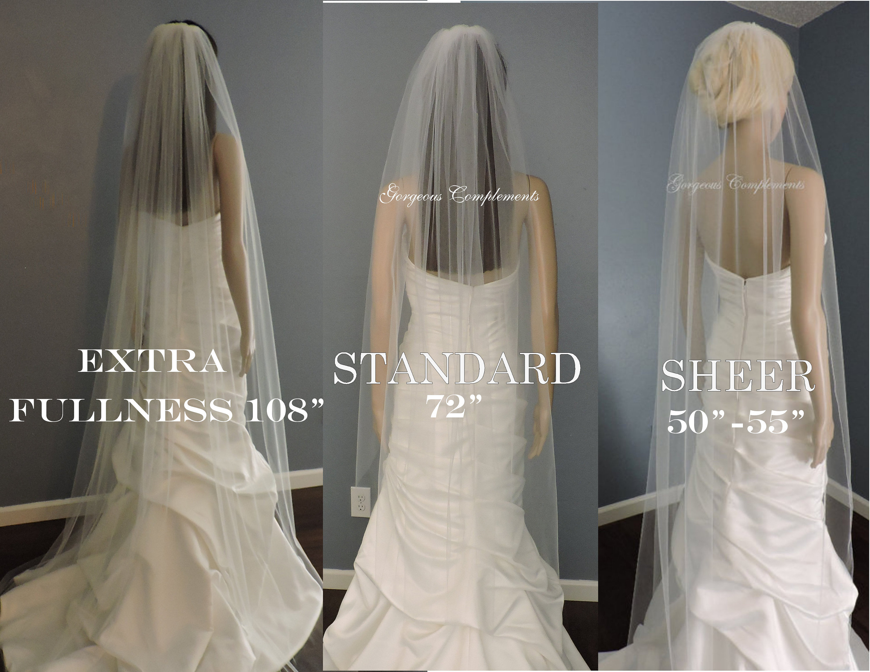 Cut Edge Wedding Bridal Veil 108 Inches Cathedral Length – BestWeddingVeil