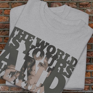 Tony Montana Unisex Heavy Cotton Tee - The World is Yours T-Shirt, Scarface Shirt, Gangster Movie Merch, Retro Vintage Graphic Tee, Classic