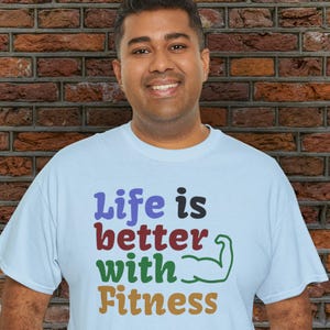 Fitness Lover Unisex Heavy Cotton Tee, Workout T-Shirt, Exercise Top, Gym Shirt, Health Enthusiast Gift