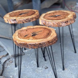 Olive Wood Coffee Table Set Of 3, Live Edge Coffee Table Handmade, Rustic Coffee Table, Mid Century Modern Coffee Table, Round Coffee Table