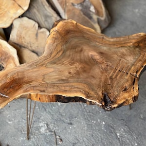 Live Edge Coffee Table, Home Decoration, Wooden Live Edge Coffee Table with Metal Legs, Live Edge Wooden, Unique Coffee Tables, End Table