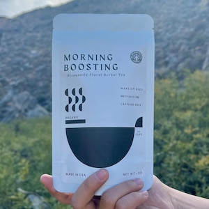 Morning Boosting Tea - Wake Up! Rise! Organic Herbal Tea, Warm Taste, Refreshing Wellness Tea Blend, Caffeine-Free, Sugar-Free, Loose Leaf