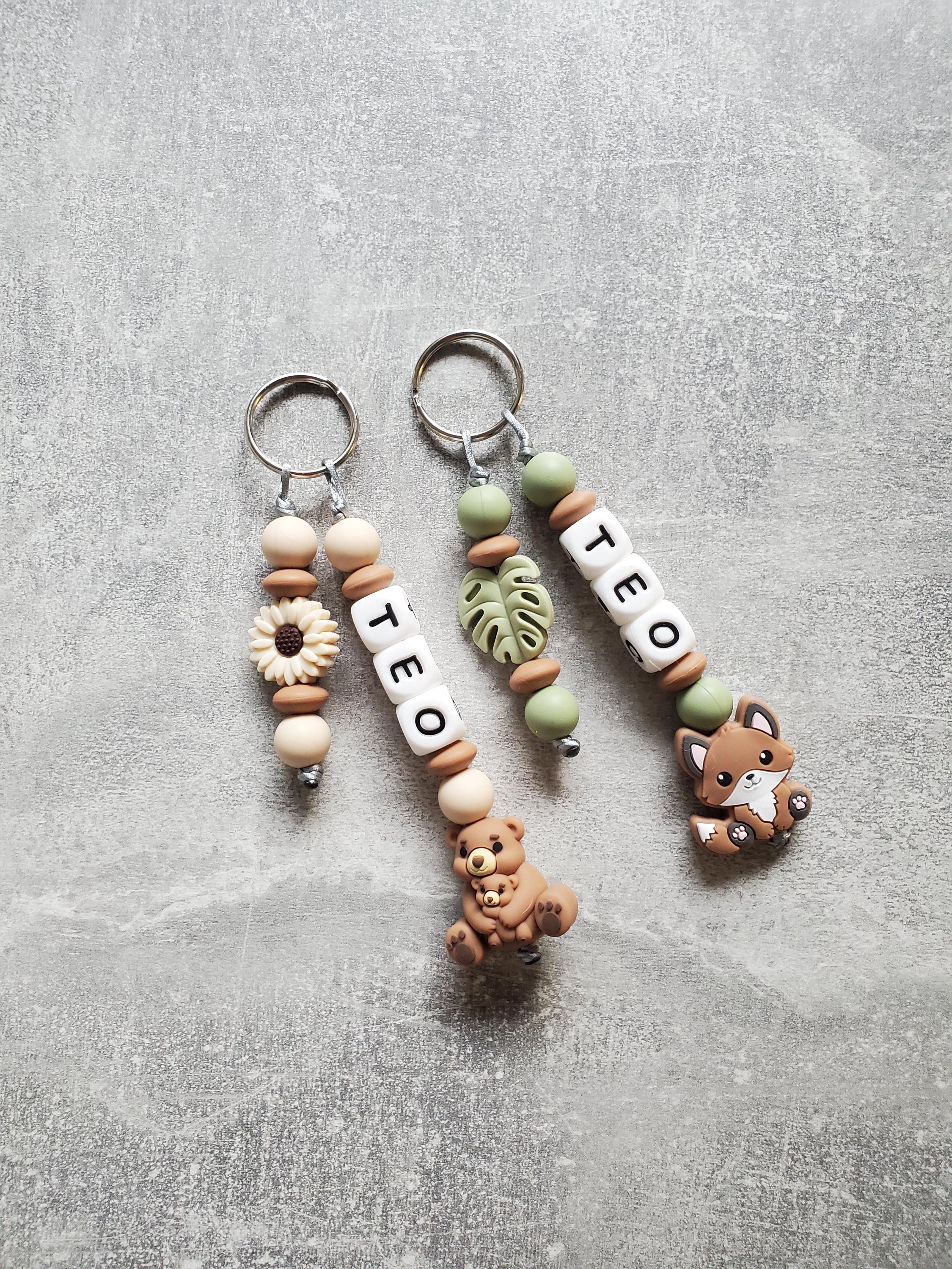 Porte-clés élégant Perles Nacré Et Doré Avec Cœur - Style Bohème - Longueur Courte - Neuf Sans étiquette