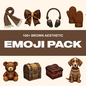 Ios 18 Brown Aesthetic Emoji Sticker Pack | Brown Emoji Luxury Pack ...