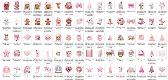 iOS 18 Pink Aesthetic Emoji Sticker Pack Pink Emoji Christmas iMessage Instagram iPhone Apple Cute Clean Aesthetic Emoji Combinations