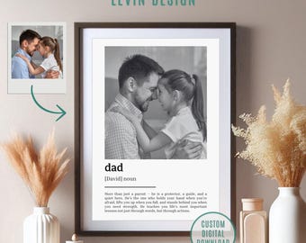 Personalized Father Definition Print, Custom Photo Gift for Dad, Father's Day Gift (Digital Download)