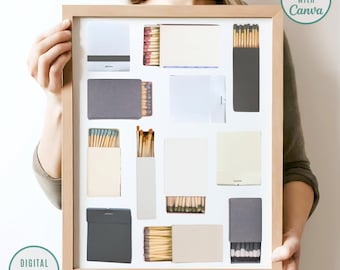 Custom Matchbook Poster Template: DIY Matchbox Art (Digital Download)