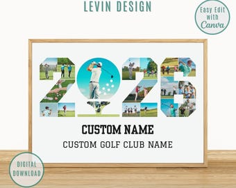 Personalized 2026 Golf Photo Collage, Senior Night Gift (Canva Template)