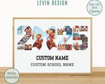 Printable Cheerleader 2025 Photo Collage Template, Cheerleader Gift, Senior Cheer Bow Collage, Senior Cheer Collage, Cheer Senior Night Gift