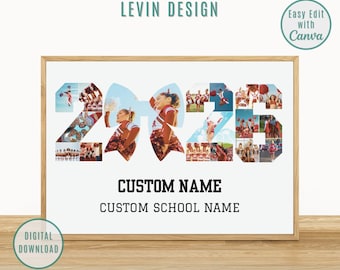 Printable Cheerleader 2026 Photo Collage Template, Cheerleader Gift, Senior Cheer Bow Collage, Senior Cheer Collage, Cheer Senior Night Gift