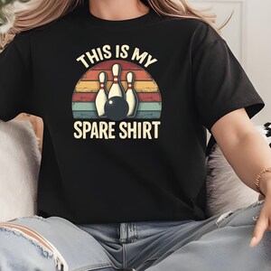 This Is My Spare Shirt, Funny Bowling Lover T-Shirt, Retro Bowling Gift, Vintage Bowler Shirt, Bowling Enthusiast Tee, Unisex Sports Shirt