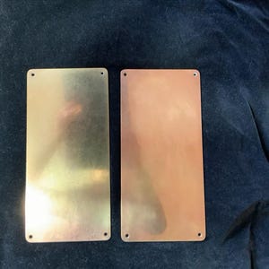 PAIR  (2x) Vintage Old Brass  WIDE Door Finger Plates- c1930 -  1950 - Door Plates  -  12”  x  6”  -  Door decoration Unique Decor