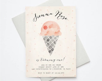 Ice Cream Birthday Party Invitation