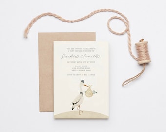 Stork Baby Shower Invitation