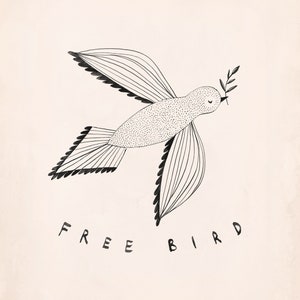 Free Bird Art Print 8X10, 11x14 image 2