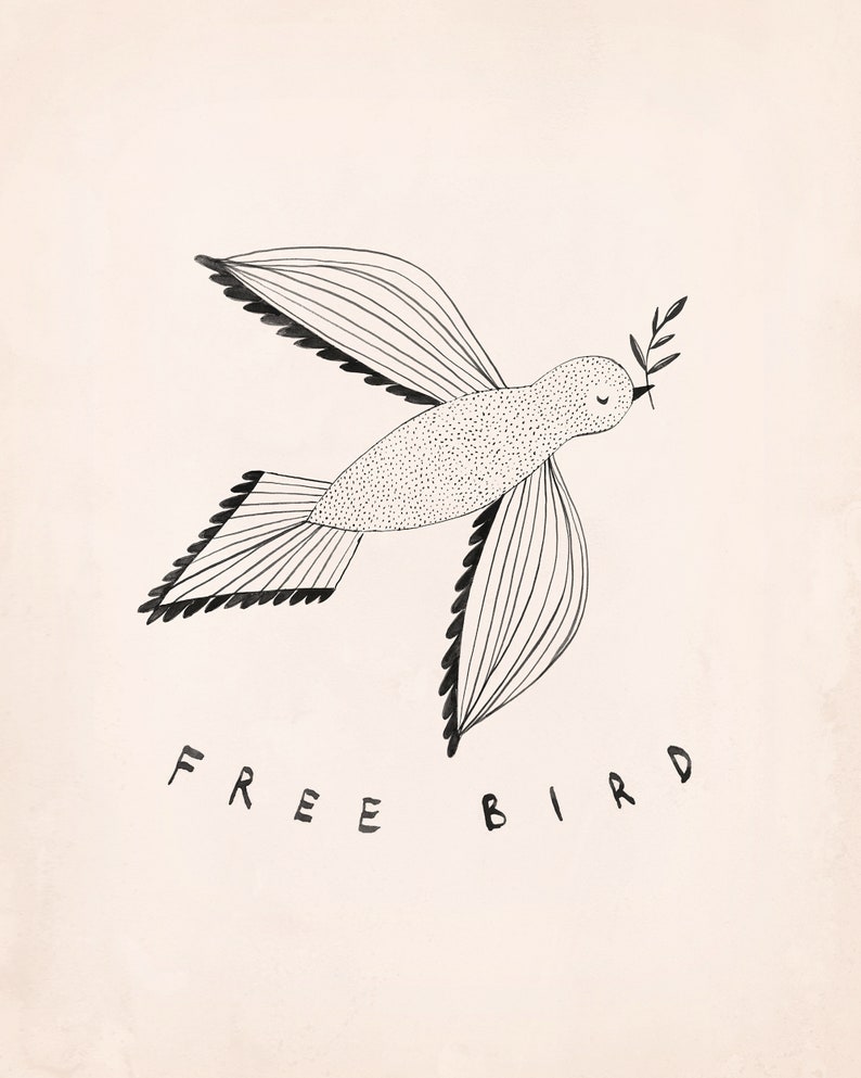 Free Bird Art Print 8X10, 11x14 image 2