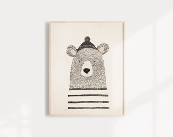 Winter Bear Art Print - 8X10, 11x14