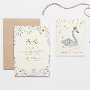 Schwan-Einladung-Set