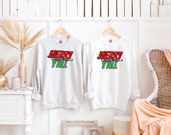 Merry Christmas Y'all T-Shirt, Southern Holiday Tee