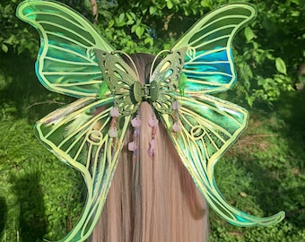 Luna Moth Fairy Wing Hair Claw for costume butterfly accessory B-Stock