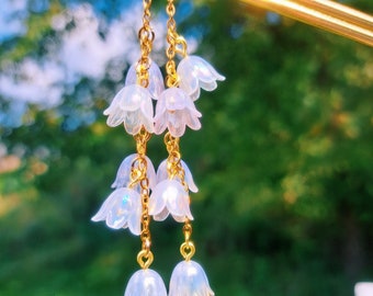 Dangle Flower Hair Sticks Lily of the Valley Metal Hanfu Pins