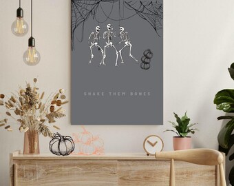 Spooky Skeleton Wall Art | Gothic Home Decor | Halloween Aesthetic