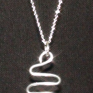 Sterling Silver Hammered Swirl and Wave Pendant Necklace image 3