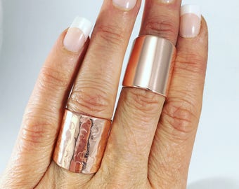 Copper Cuff Ring Wide Band Statement Ring Boho Bohemian