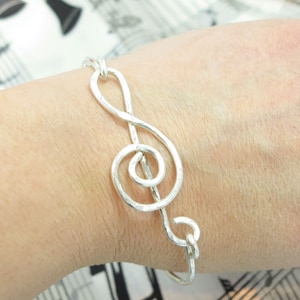 Pulseira de clave de sol, pulseira de nota musical, presente para professor de músico