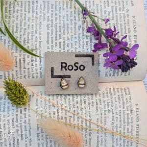 Handmade Wood Stud Earrings - Cup Cakes