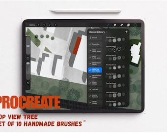 Top-View Tree Brush - Procreate, Landscape Design (Digital Download)