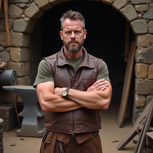 Men’s Brown Leather Vest | Sleeveless Leather Utility Vest for Outdoorsmen | Medieval Style Leather Vest | Genuine Leather Apparel For Him
