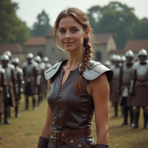 Fantasy Warrior Leather Armor Vest | Women&#39;s Medieval Battle Costume | Shoulder Armor Detail | High Quality Genuine Leather | Cosplay Outfit