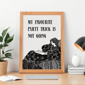 Funny Victorian Print: Introvert Quote, Art Deco Style immagine 7