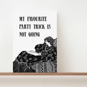 Funny Victorian Print: Introvert Quote, Art Deco Style immagine 6