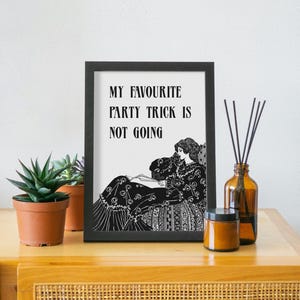 Funny Victorian Print: Introvert Quote, Art Deco Style immagine 3